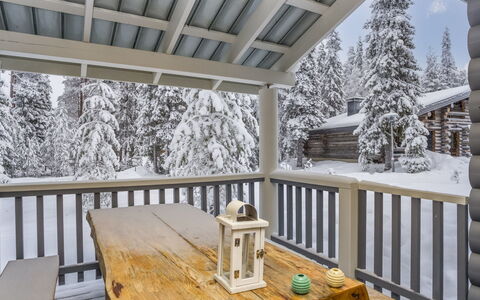 Kaukonraitti 4 C 2: Holz, Winter, Schnee, Veranda, Zuhause, Hütte, Einfrieren, Deck, Hartholz, Planke
