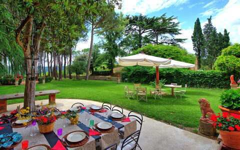Villa Lorenza: Eigentum, Garten, Garten, Hinterhof, Grundeigentum, Rasen, Terrasse, Zuhause, Haus, Baum