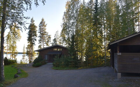 Villa Miestamo: Baum, Hütte, Zuhause, Wald, Lärche, Blockhaus, Wald, Gartenbauten, Abstellgleis