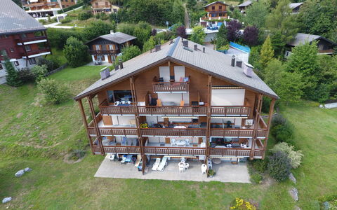 Ovronnaz 505: Pflanze, Gebäude, Grundstueck, Natürliche Landschaft, Urban Design, Baum, Haus, Freizeit, Fenster, Hütte