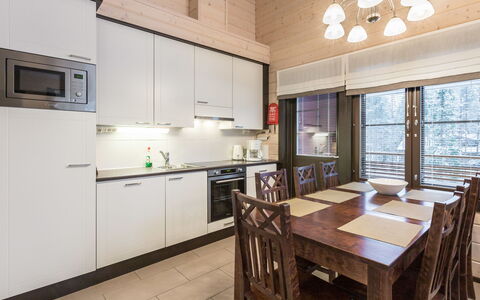 Sointuilevi 2 D 13: Interior Design, Möbel, Holz, Flooring, Küche, Decke, Fussboden, Countertop, Light Fixture, Cabinetry