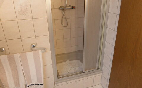 Büscher: Armatur, Dusche, Badezimmer, Duschtür, Tür, Duschkopf, Flooring, Fussboden, Installation