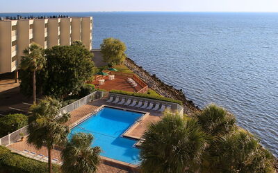 Tampa Tampa Bay 100: Wasser, Gebäude, Himmel, Eigentum, Pflanze, Baum, Azurblau, Strandresort, Haus, Schwimmbad
