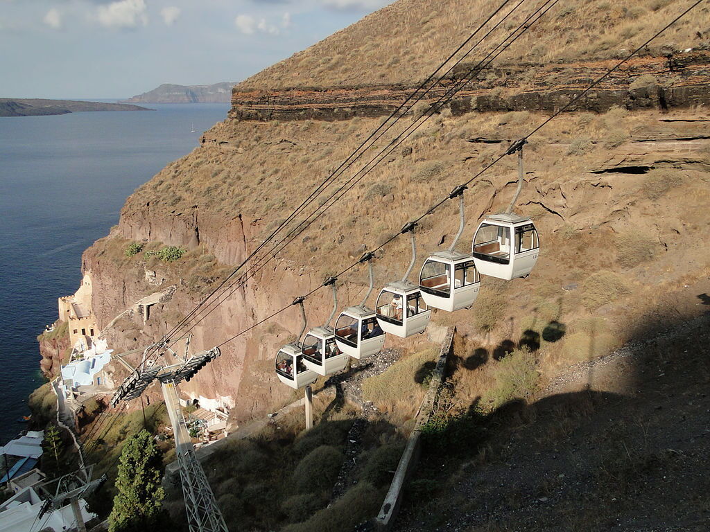Santorini Seilbahn, Griechenland Santorini Seilbahn, Griechenland